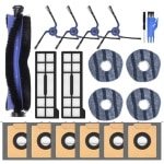 PromoHome 19-delige Accessoireset Vervangingsset voor Robotstofzuiger - 1 Hoofdborstel, 4 Dweilpads, 4 Zijborstels, 2 HEPA-filters, 6 Stofzakken, 1 Reinigingsgereedschap - Compatibel met Diverse Merken