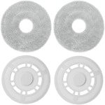 PromoHome 4x Mopdoeken met dweilplaten - Geschikt voor Xiaomi X20+ en Dreame L10S Pro Gen 2 / L10 Ultra / L10S Pro / L10S Ultra / L10 Prime / X20 Pro robotstofzuigers - dweilpads en dweilhouders