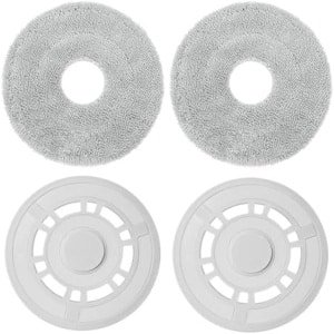 PromoHome 4x Mopdoeken met dweilplaten - Geschikt voor Xiaomi X20+ en Dreame L10S Pro Gen 2 / L10 Ultra / L10S Pro / L10S Ultra / L10 Prime / X20 Pro robotstofzuigers - dweilpads en dweilhouders
