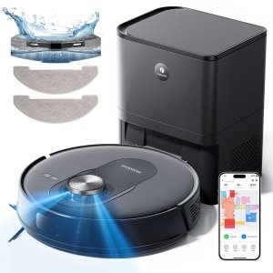 Proscenic Q8 Max+ - Robotstofzuiger met Dweilfunctie - Robotstofzuiger met Reinigingsstation - 8,000 Pa Zuigkracht - Objectdetectie en Vermijding - Automatisch Leegstation - LiDAR Navigatie