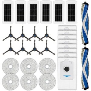 Provento - Vervangende onderdelen voor robotstofzuiger: rolborstels, zijborstels, stofzakken, HEPA-filters, dweilpads - Accessoireset (30 stuks)