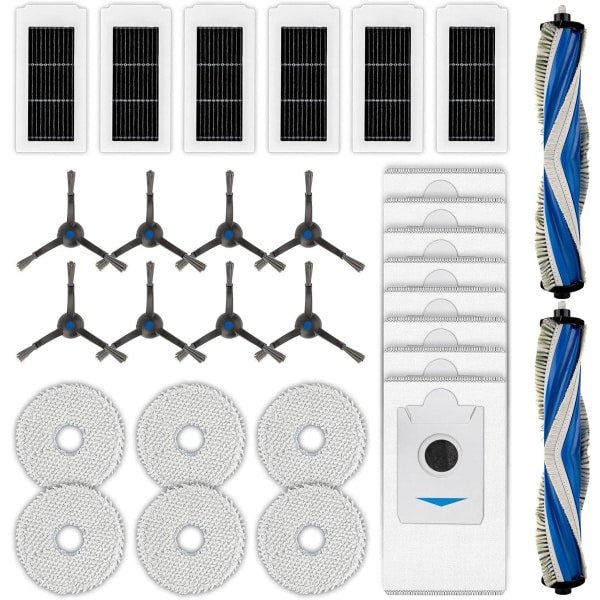 Provento - Vervangende onderdelen voor robotstofzuiger: rolborstels, zijborstels, stofzakken, HEPA-filters, dweilpads - Accessoireset (30 stuks)