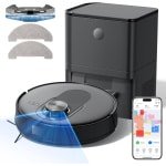 RVV® Robotstofzuiger met laadstation - Robotstofzuiger - Robotstofzuiger huisdieren - Zwart - 33cm x 33cm x 7 cm