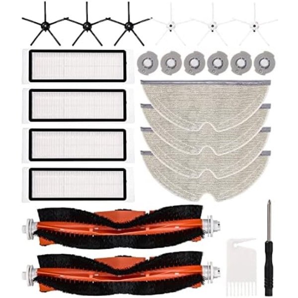 Reserveonderdelen Set 24-delig Universele Robotstofzuiger Accessoires - Hoofdborstels, Zijborstels, HEPA-filters, Schoonmaakdoeken, Onderhoudsgereedschap - Geschikt voor Diverse Merken