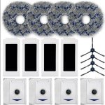 Reserveonderdelen geschikt voor ECOVACS DEEBOT T30 Omni/T30 PRO Omni - 17-delige accessoire set geschikt voor robotstofzuigers, inclusief 4 HEPA-filters, 4 dweilen, 4 zijborstels en 4 stofzakken.
