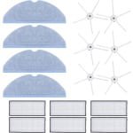 Reserveonderdelen voor robotstofzuiger: 6 zijborstels, 4 reinigingsdoeken, 6 filters