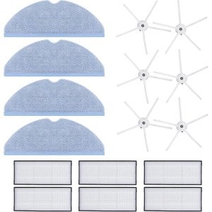 Reserveonderdelen voor robotstofzuiger: 6 zijborstels, 4 reinigingsdoeken, 6 filters