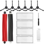 Reserveonderdelen voor robotstofzuiger - optimale reiniging - set van 2 hoofdborstels, 6 zijborstels, 4 HEPA-filters