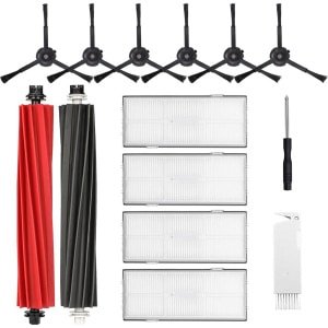 Reserveonderdelen voor robotstofzuiger - optimale reiniging - set van 2 hoofdborstels, 6 zijborstels, 4 HEPA-filters