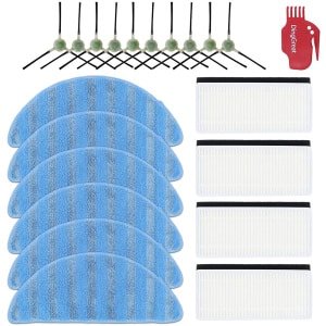 Reserveonderdelen voor robotstofzuiger - set van 10 zijborstels, 4 filters, 6 doeken
