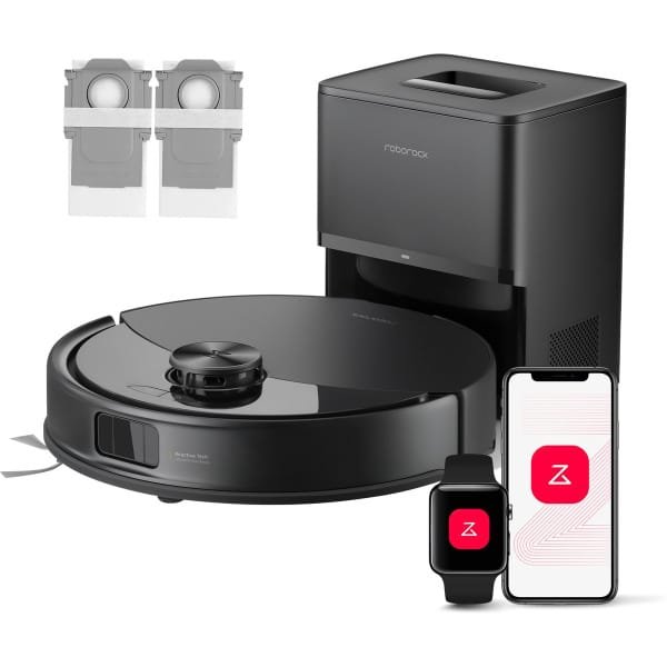 Roborock Q10 S5+ Robotstofzuiger en Dweil met Zelflediging- Zuigkracht van 10000 Pa-Vibrerende dweilpads- Handsfree Reinigen tot 7 Weken- Dubbel Anti-klitontwerp- Automatisch dweilen- Obstakelvermijding-Zwart-S8 Plus Upgrade-2 stofzakken