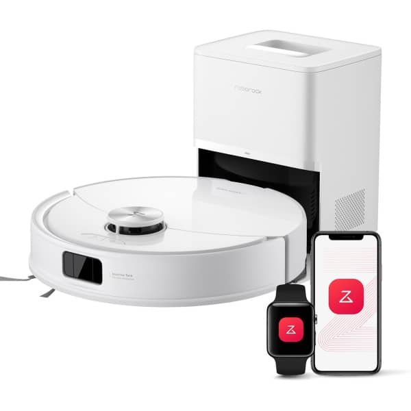 Roborock Q10 S5+ Robotstofzuiger en Dweil met Zelflediging- Zuigkracht van 10000 Pa-Vibrerende dweilpads- Handsfree Reinigen tot 7 Weken- Dubbel Anti-klitontwerp- Automatisch dweilen- Obstakelvermijding-Wit- S8 Plus Upgrade