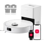 Roborock Q10 S5+ Robotstofzuiger en Dweil met Zelflediging- Zuigkracht van 10000 Pa-Vibrerende dweilpads- Handsfree Reinigen tot 7 Weken- Dubbel Anti-klitontwerp- Automatisch dweilen- Obstakelvermijding-Wit- S8 Plus Upgrade-2 stofzakken