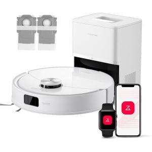 Roborock Q10 S5+ Robotstofzuiger en Dweil met Zelflediging- Zuigkracht van 10000 Pa-Vibrerende dweilpads- Handsfree Reinigen tot 7 Weken- Dubbel Anti-klitontwerp- Automatisch dweilen- Obstakelvermijding-Wit- S8 Plus Upgrade-2 stofzakken