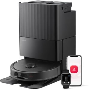 Roborock QV 35S Robotstofzuiger- 10000 Pa zuigkracht- Dubbele anti-klitborstels- Slimme obstakelvermijding- Dubbele opklapbare- Draaiende dweilen- Automatisch dweilen- Zelfdrogend- Zwart-Qrevo plus Upgrade