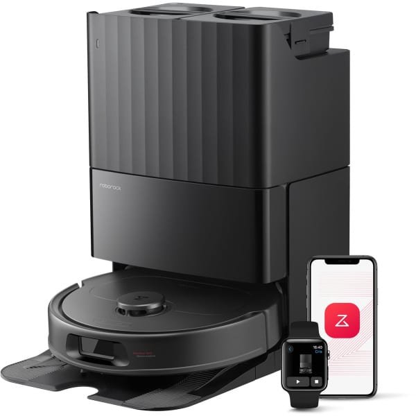 Roborock QV 35S Robotstofzuiger- 10000 Pa zuigkracht- Dubbele anti-klitborstels- Slimme obstakelvermijding- Dubbele opklapbare- Draaiende dweilen- Automatisch dweilen- Zelfdrogend- Zwart-Qrevo plus Upgrade