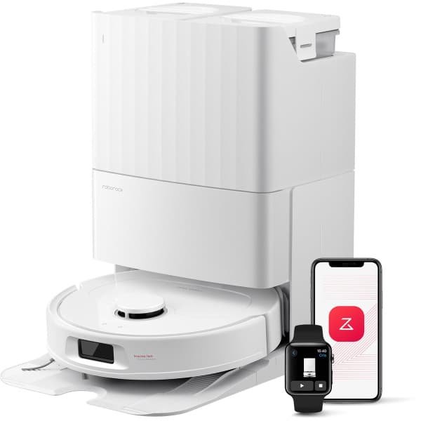 Roborock QV 35S Robotstofzuiger-10000 Pa zuigkracht- Dubbele anti-klitborstels- Slimme obstakelvermijding-Dubbele opklapbare- Draaiende dweilen- Automatisch dweilen-Zelfdrogend- Wit-Qrevo plus Upgrade