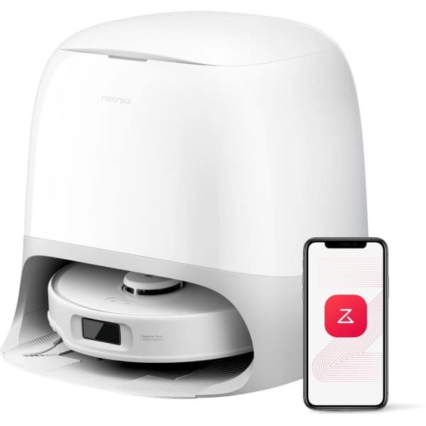 Roborock Qrevo Curv S5X Robotstofzuiger met dweilfunctie en hebare dweil- 18500Pa HyperForce zuigvermogen- Afzuigstation-75 °C Warmwatermopwas-Intelligente Vuilherkenning-Spraakassistent -All-in-one Dock-Qrevo MaxV Upgrade