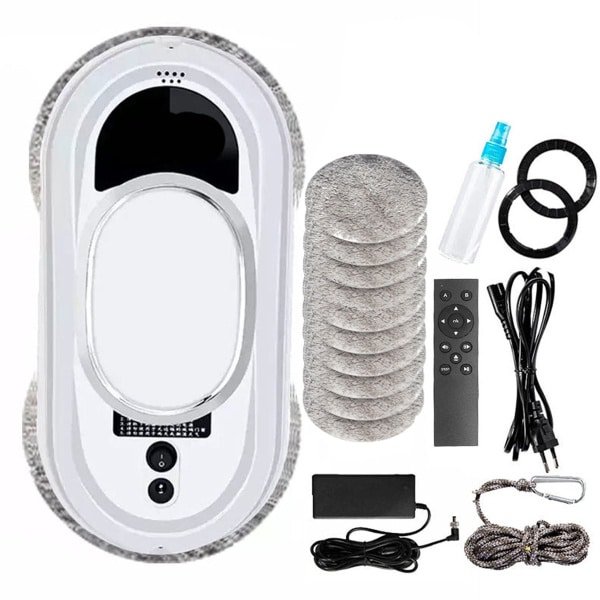 Robot Ruitenreiniger - Ramenwasser - Robot - Dweilrobot - Anti-val touw - Slimme waterspray - Krachtige zuigkracht - Met afstandsbediening - Incl. 8 microvezeldoeken