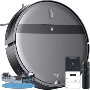 Robotstofzuiger Met Dweilfunctie - Stofzuiger Met Laadstation - Dweilrobot Draadloos - Zwart