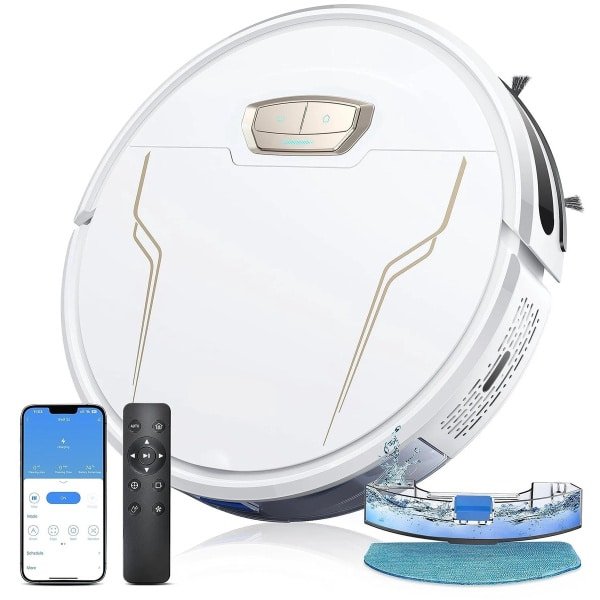 Robotstofzuiger - Stofzuiger - Dweilrobot - Vacuum Cleaner - Robotstofzuiger met Dweilfunctie - Dweilsysteem - 5000PA - Slimme Appbediening - Geplande Reiniging & Elektrisch Wassen