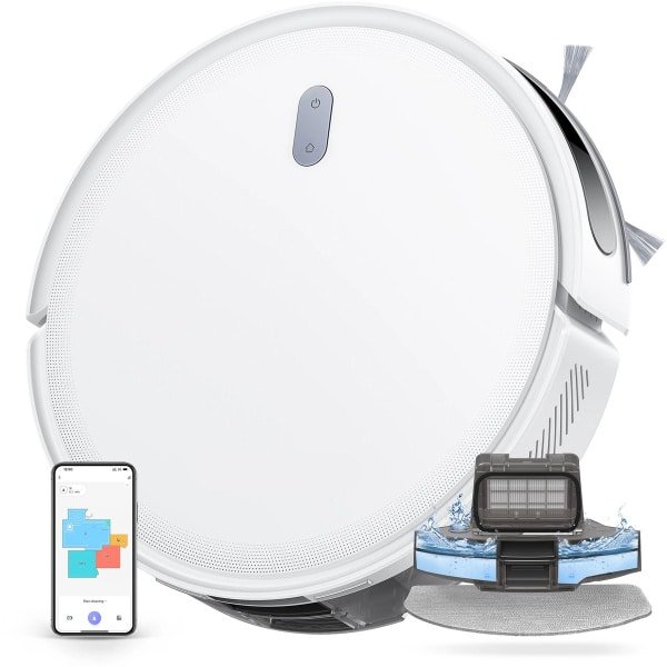 Robotstofzuiger - Stofzuiger - Dweilrobot - Vacuum Cleaner - Robotstofzuiger met Dweilfunctie - Dweilsysteem - SoF LiDAR - 6500PA Zuigkracht - 150 Min Werktijd - Slimme Appbediening & Kaartplanning
