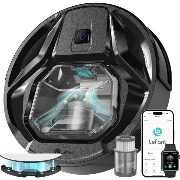 Robotstofzuiger met 6000Pa Zuigkracht, Obstakeldetectie en Tapijtherkenning