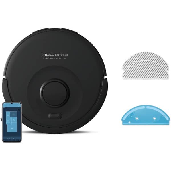 Rowenta X-Plorer Serie 85 RR87C5 - Robotstofzuiger - Met Dweilfunctie - Geschikt voor Alle Vloertypes - Slim Navigatie (Laser) - Hoge zuigkracht (6000 Pa)