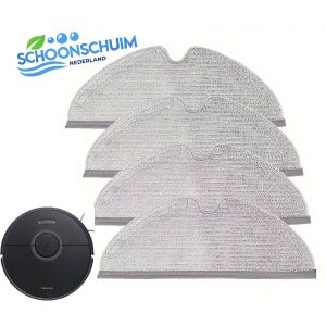 SCHOONSCHUIM® Roborock Robotstofzuiger Dweildoek - 4x Verbeterde Microvezel Dweildoeken voor Roborock Q8 Max/Q8/Q7 Max+/Q7 Max/Q7+/Q7/S6 Pure/S6 MaxV/S6/S5 Max/S5 - Herbruikbare Dweilpads van Hoge Kwaliteit