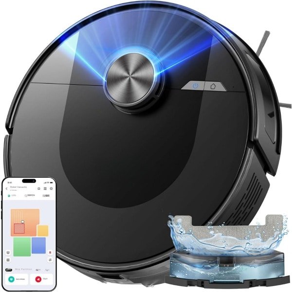 SCH® Robotstofzuiger huisdieren - Robotstofzuiger - Stofzuiger - Zwart - ‎32cm x 32cm x 10cm