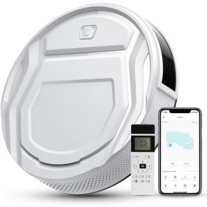 SCH® Robotstofzuiger met app - Robotstofzuiger - Robotstofzuiger huisdieren - Wit - ‎28cm x 28cm x 8cm