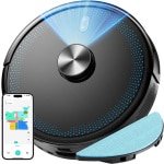 SCH® Robotstofzuiger met app - Robotstofzuiger - Robotstofzuiger huisdieren - Zwart - 33cm x 33cm x 10cm