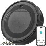 SCH® Robotstofzuiger met laadstation - Robotstofzuiger - Robotstofzuiger huisdieren - zwart - ‎28cm x 28cm x 8cm