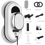 Serolux® - Robot Ramenwasser - Raamwisser - Ruitenreiniger Elektrisch - Robot Ramenreiniger - Dweilrobot - Robotstofzuiger - Incl. 2x Reinigingsringen , Microvezel doeken , Afstandsbediening met Batterijen - Wit