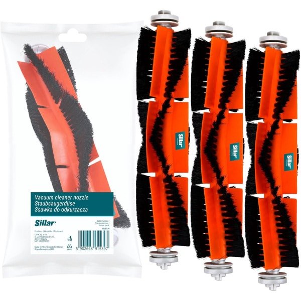 Sillar, Set 3 stofzuigerborstel, rolborstel, hoofdborstel voor robotstofzuiger, geschikt voor Xiaomi Mi Robot Vacuum Cleaner, Mi Roborock, Robot Vacuum Cleaner, vervanging SDZS01RR SDZS03RR SDZS04RR