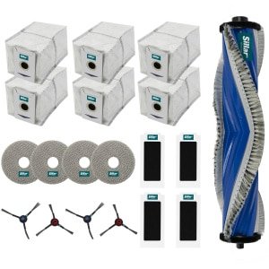 Sillar Set vervangende accessoires voor robotstofzuiger, compatibel met ECOVACS Deebot T30 OMNI/T30 PRO OMNI, 19 stuks: hoofdborstel, 4 zijborstels, 4 HEPA-filters, 4 microvezel dweilen, 6 stofzakken