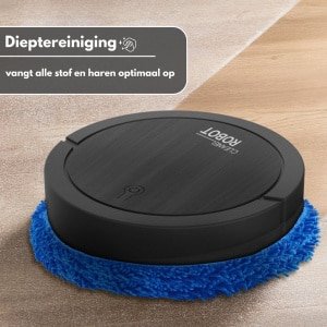 Slimme Robotstofzuiger en Dweil - 2-in-1 Oplaadbare Automatische Vloerreiniger - Zwart - dweilrobot - Geschikt voor huisdieren - Nat & Droog Multifunctioneel - Dweilbot