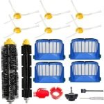 Stofzuiger Vervangingsset - Vervangonderdelen Accessoires Kit voor iRobot Roomba - 675 694 692 614 670 677 671 691 676 639 679 615 600 Serie Robotstofzuiger Bevestiging, 1 Voorwiel, 1 Borstel, 6 Zijborstels, 4 Filters