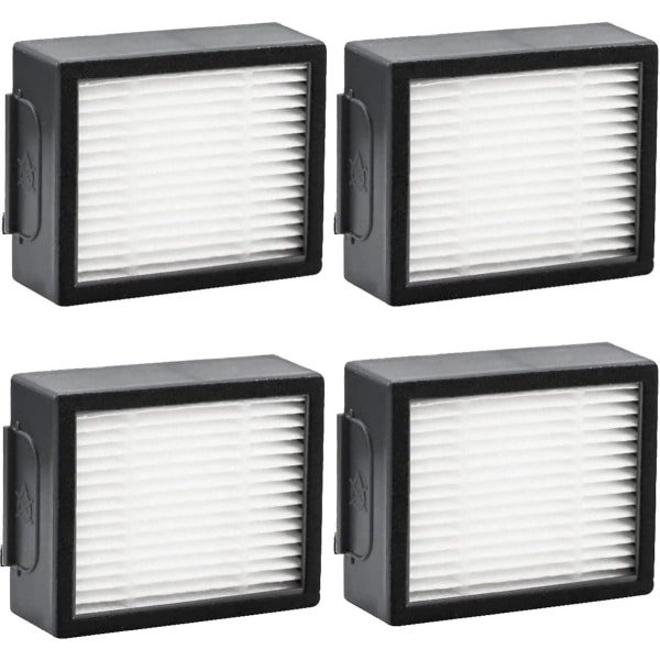 Stofzuigeraccessoires - 4-pack vervangende filters - geschikt voor iRobot Roomba i3 i3+ i7 i7+ i4 i6 i6+i8 i8+/Plus E5 E6 E7, E en J-serie robotstofzuigers - 6*5*2cm - Zwart
