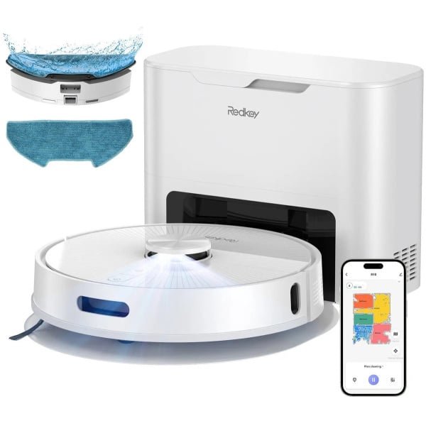 Studio Lyma Robotstofzuiger met dweilfunctie - Robot stofzuiger - Robot dweil - Laadstation - Geschikt voor huisdieren - Met liftfunctie