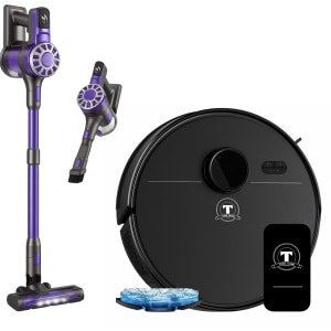 TONI HOMI® Robotstofzuiger en Steelstofzuiger - Robotstofzuiger met dweilfunctie - Automatisch opladen - met app - Draadloze stofzuiger - Steelstofzuiger