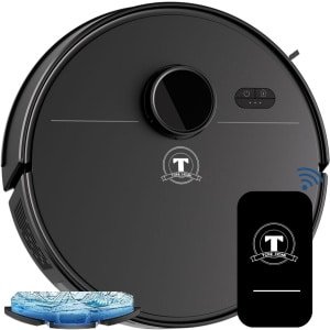 TONIHOMI® M30 - Robotstofzuiger met dweilfunctie - Robotstofzuiger met laadstation - LDS Laser navigatie - Robotstofzuiger huisdieren - Dweilrobot - Robotstofzuiger met app - Zwart