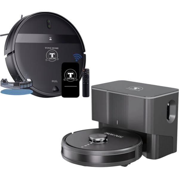 TONIHOMI® Q8 + G20 Robotstofzuiger Combi Deal - Met Dweilfunctie - LDS Laser Navigatie - Automatisch Legen - App Bediening - Laadstation - Huisdieren - Zwart