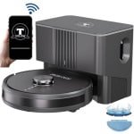 TONIHOMI® Q8 - Robotstofzuiger met dweilfunctie - Automatisch legen - Robotstofzuiger met laadstation - LDS Laser navigatie - Met app - Zwart