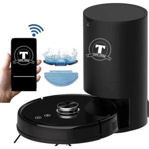 TONIHOMI® V8pro Robotstofzuiger Met Dweilfunctie - Robotstofzuiger met leegstation - Robotstofzuiger met laadstation - LDS Laser navigatie - Robotstofzuiger huisdieren - Dweilrobot - Zwart