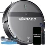 Tornado® G20: Robotstofzuiger met Dweilfunctie, Automatisch opladen - Robotstofzuiger met app - Perfect voor Huisdieren - Zwart