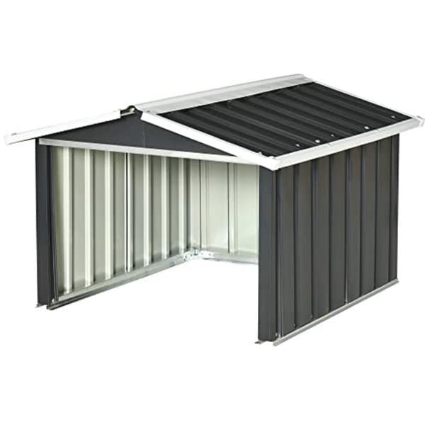 Tuinhuis voor Robotgrasmaaier - Bescherming voor Grasmaaier buiten - Staalplaat Grijs