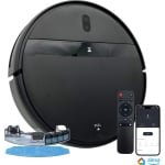 UMBRION Robotstofzuiger met dweilfunctie - robotstofzuiger - draadloze stofzuiger - robotstofzuiger huisdieren - robotstofzuiger met laadstation - 120 min stofzuigen - bediening via App, Afstandbediening, Google Home, Alexa - cadeau tip