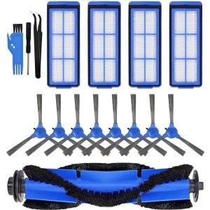 Vacuümvervangingsonderdelen geschikt voor Eufy Robovac 11S Max, Robovac 15C Max, Robovac 30C Max, G20, G30, G30 Edge, G10 hybride robotstofzuiger, vervangingsonderdeel 1 hoofdborstel, 8 zijborstels, 4 filters