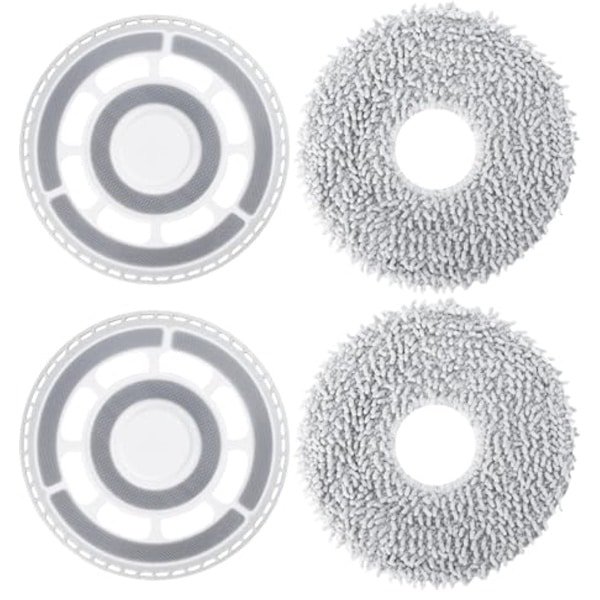 Vervangende Dweildoeken met Reservehouder voor Robotstofzuiger - Dweilplaten voor Vloerreiniging